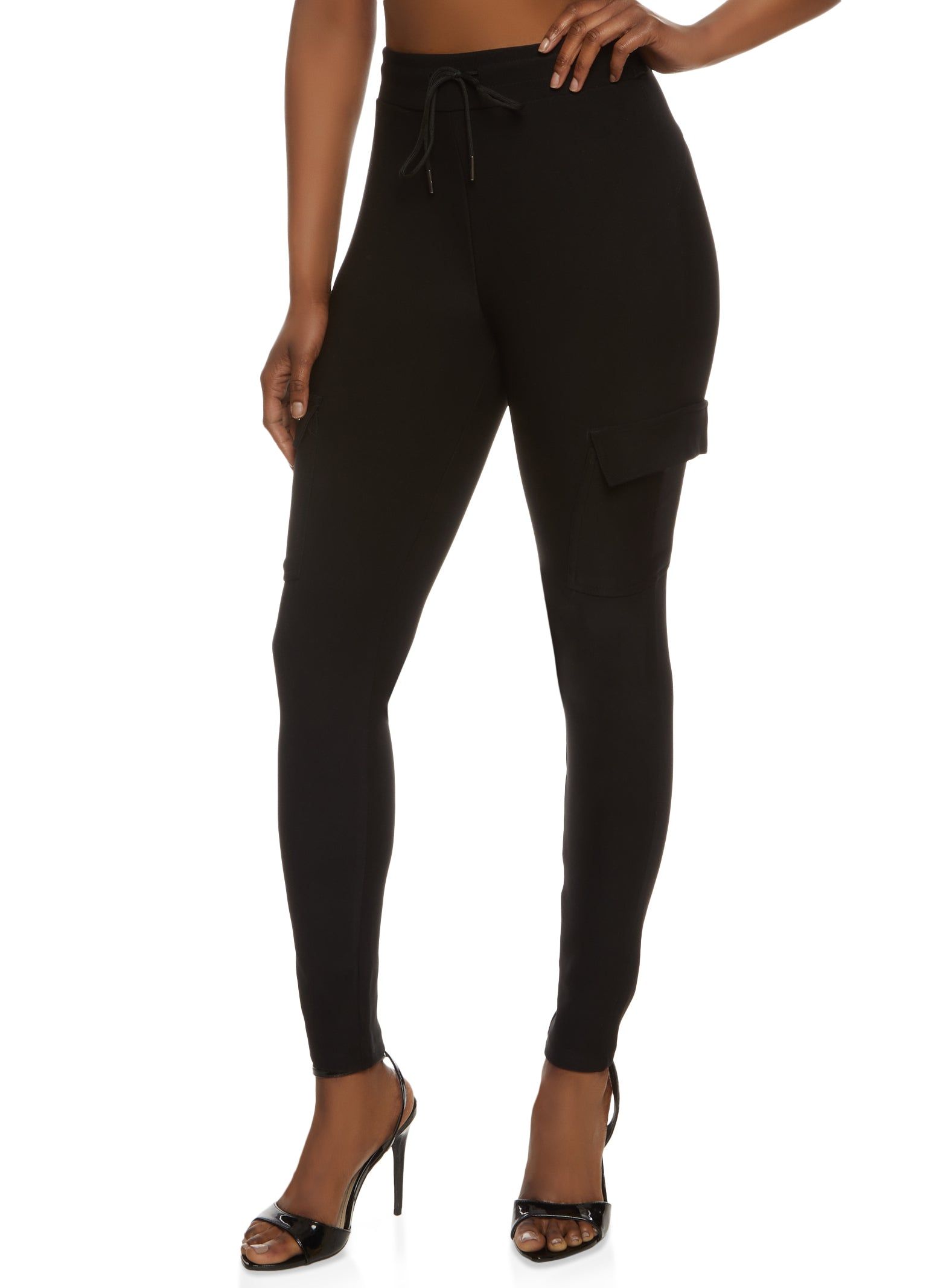 Cargo Pocket Skinny Drawstring Pants sold by Rainbow
