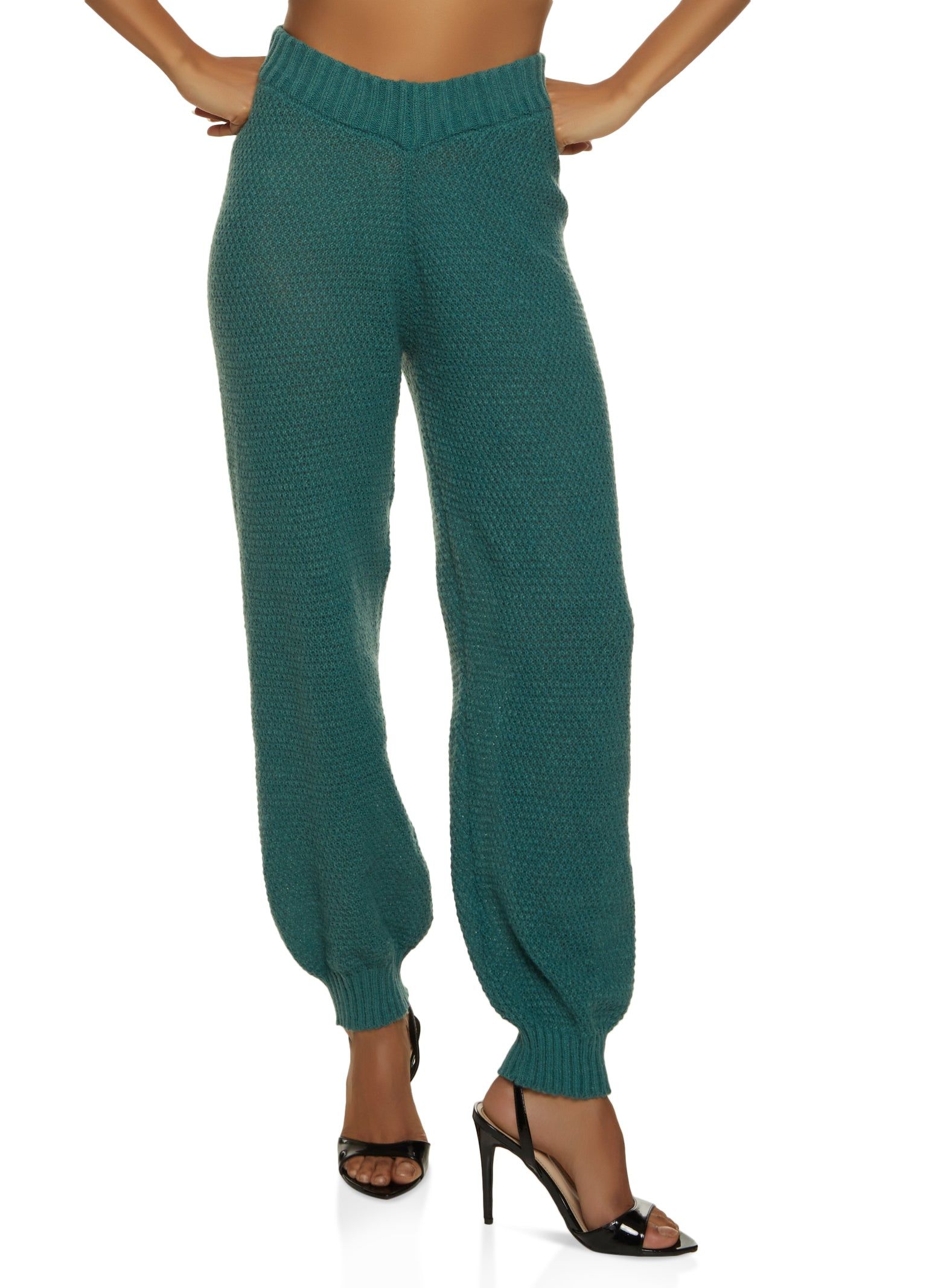 Knit High Waisted Joggers sold by Rainbow