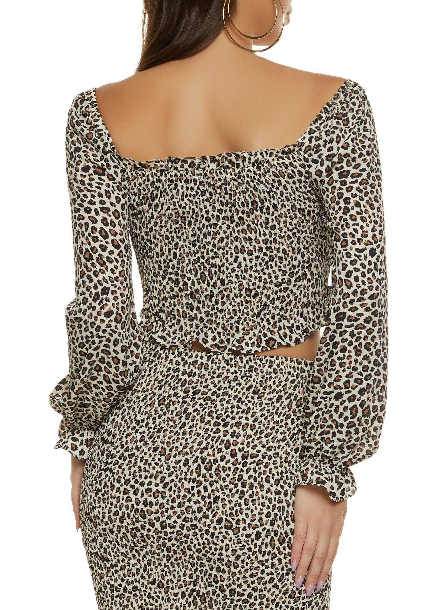Animal Print Ruched Crop Top sold by Rainbow product image thumbnail 3