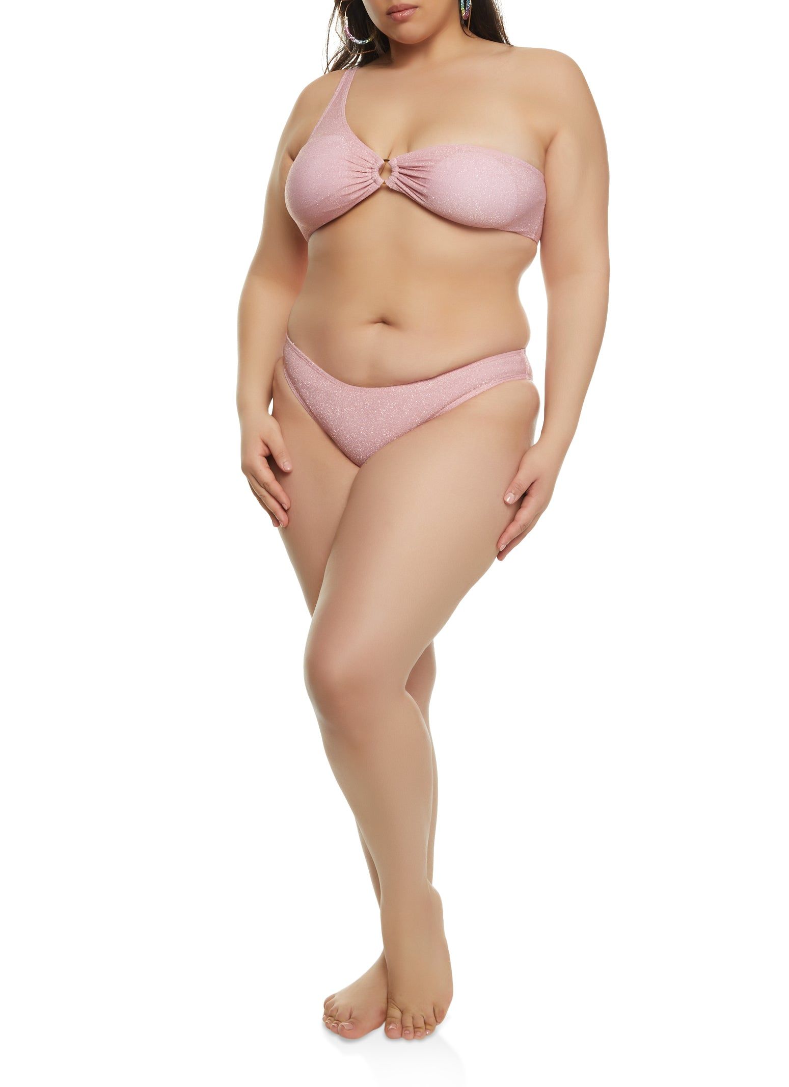 Plus Size O Ring One Shoulder Swim Bikini Top sold by Rainbow product image thumbnail 2