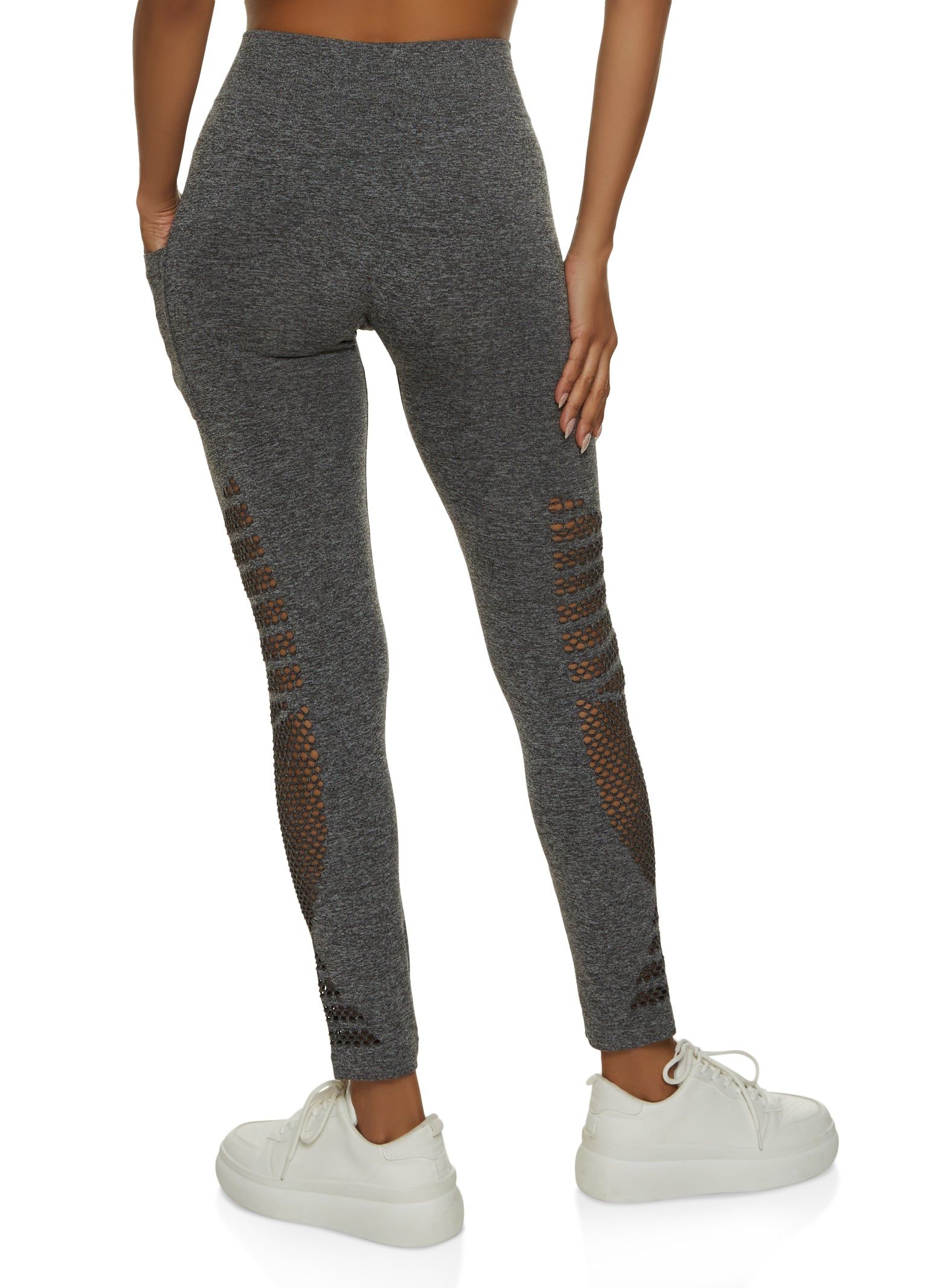 Fishnet Detail Cell Phone Pocket Leggings sold by Rainbow product image thumbnail 2