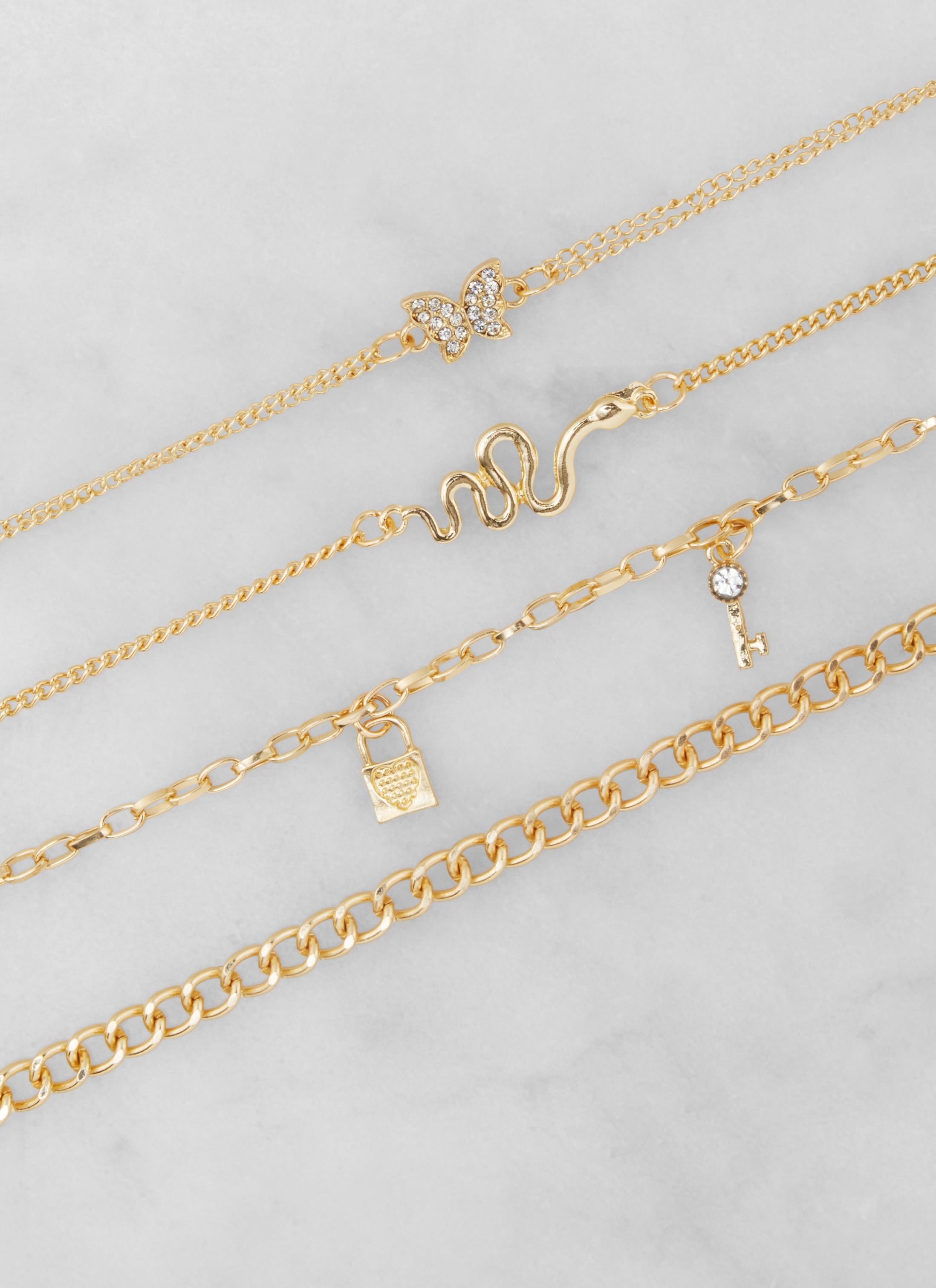 Cubic Zirconia Multi Charm Anklets Set of 4 sold by Rainbow product image thumbnail 2