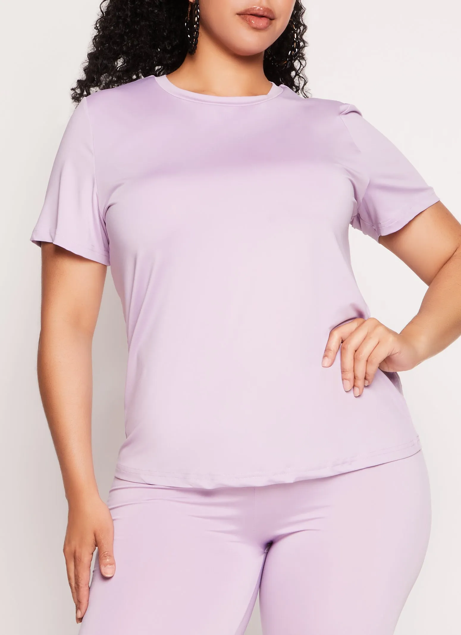 Plus Size Daisy Basic Soft Knit Short Sleeve Top sold by Rainbow