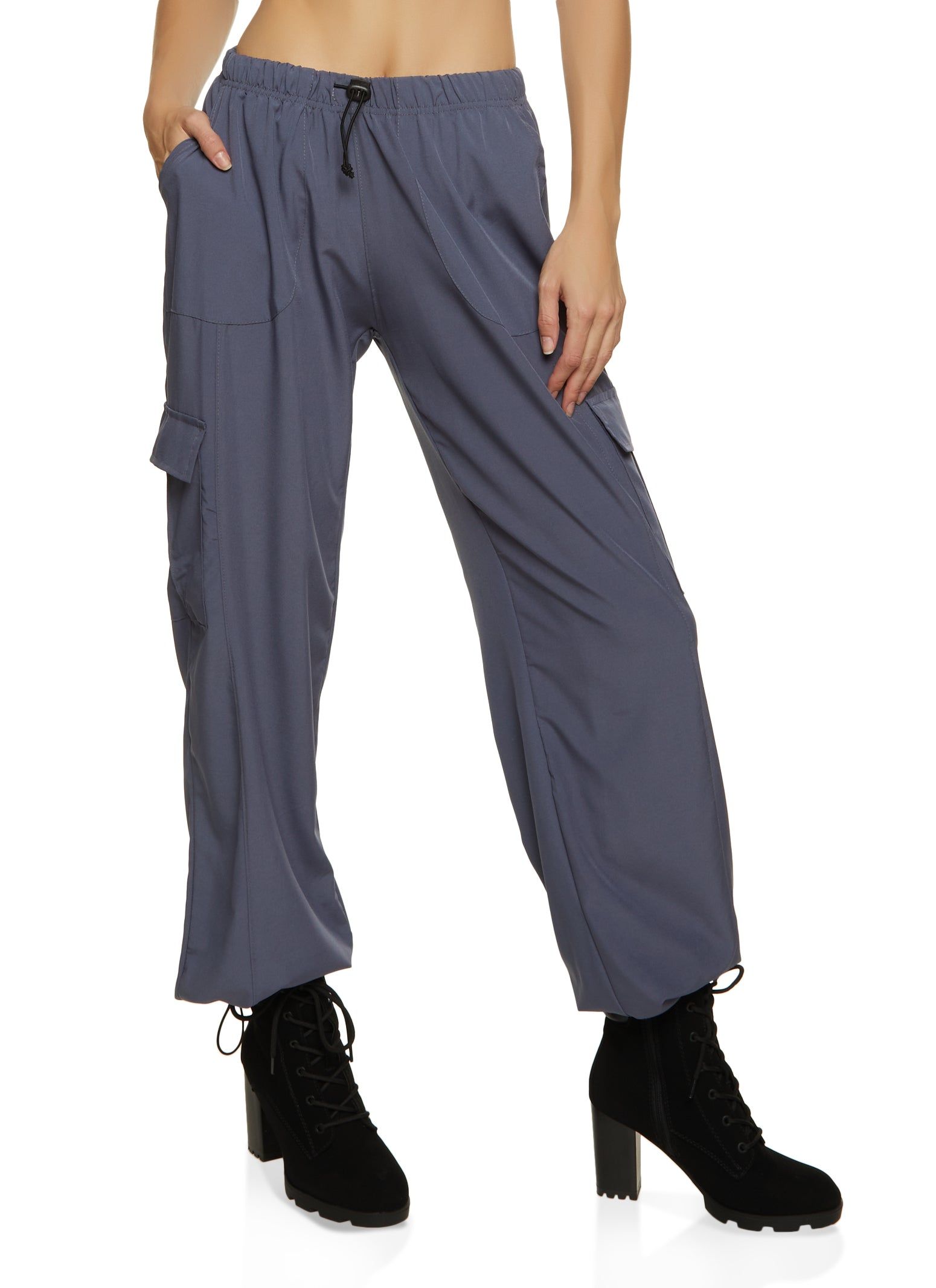 Drawstring Hem Parachute Cargo Pants sold by Rainbow