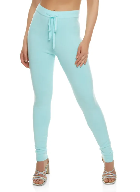 Ribbed High Waist Drawstring Leggings sold by Rainbow