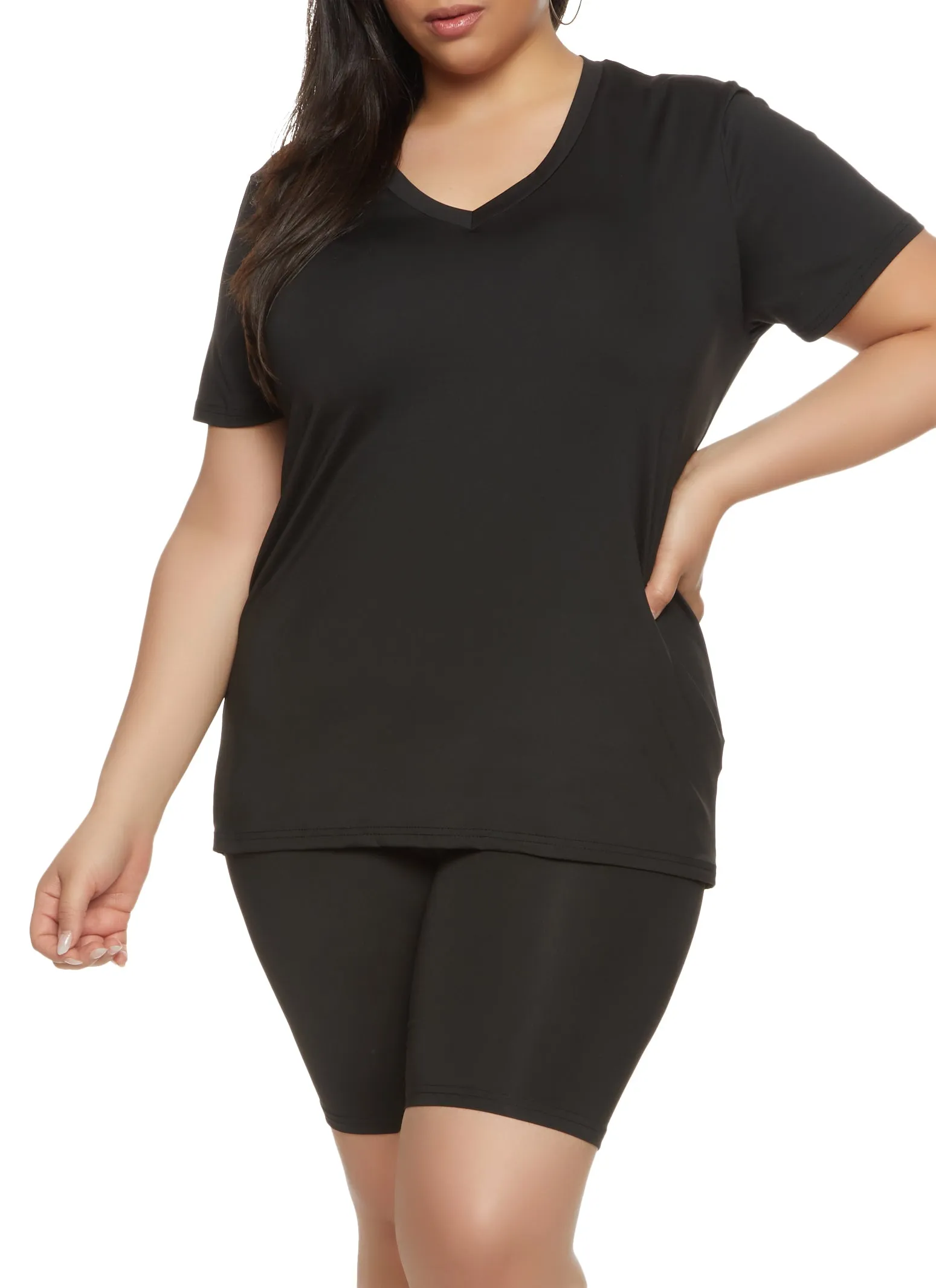 Plus Size Daisy Soft Knit V Neck T Shirt sold by Rainbow product image thumbnail 2