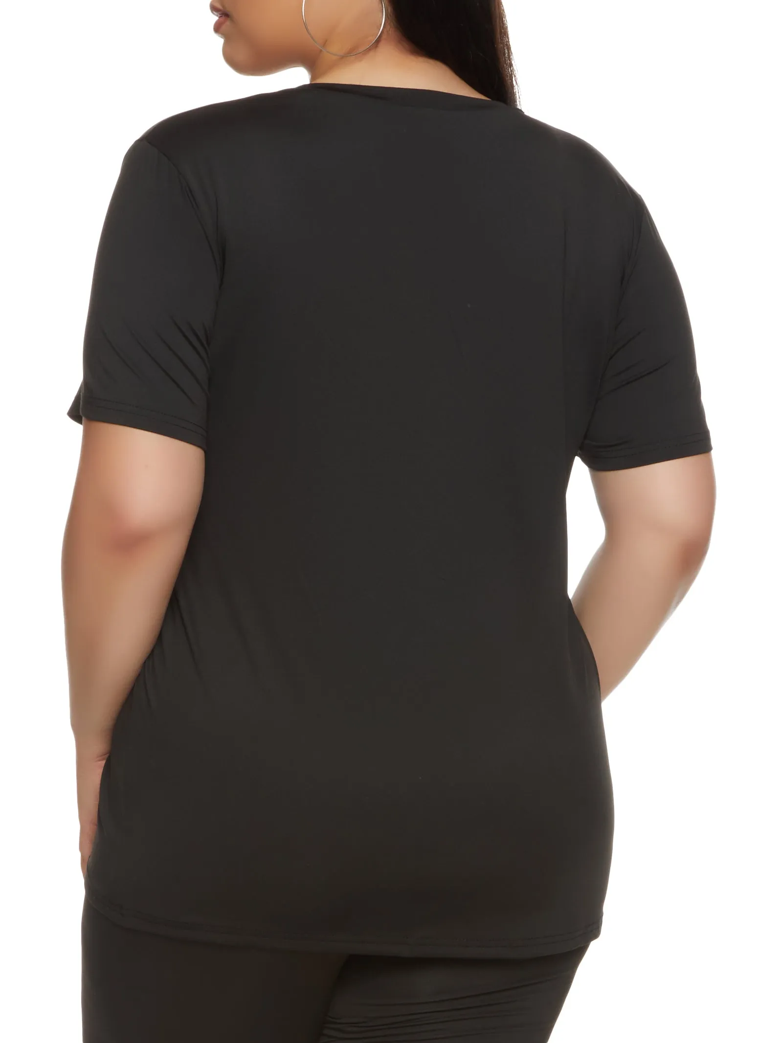 Plus Size Daisy Soft Knit V Neck T Shirt sold by Rainbow product image thumbnail 3