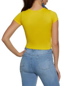 Seamless Double Layered Crew Neck Crop Top sold by Rainbow