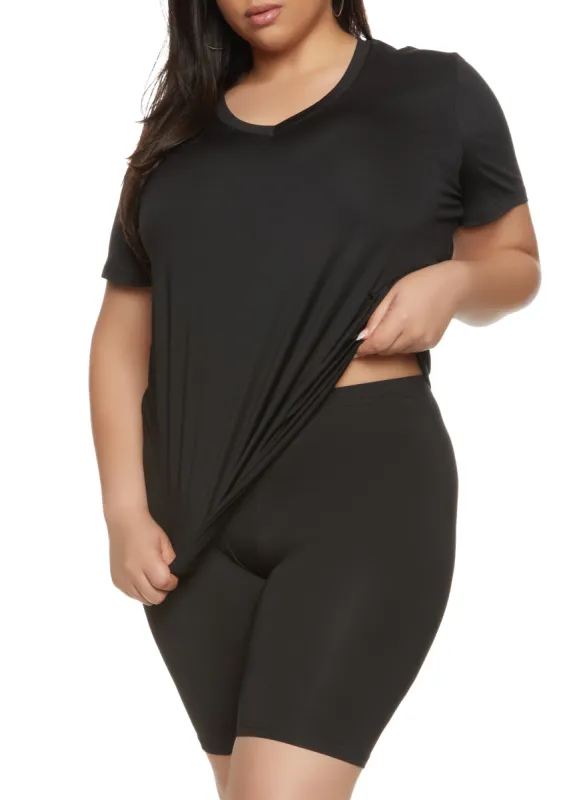 Plus Size Daisy Soft Knit V Neck T Shirt sold by Rainbow