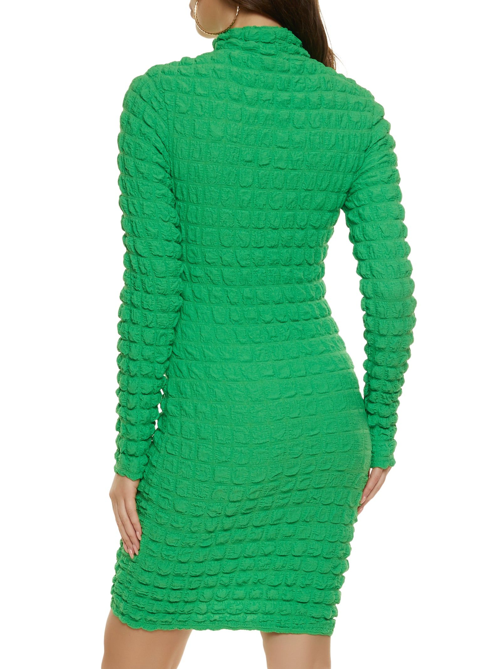 Bubble Knit Mock Neck Bodycon Dress sold by Rainbow product image thumbnail 3