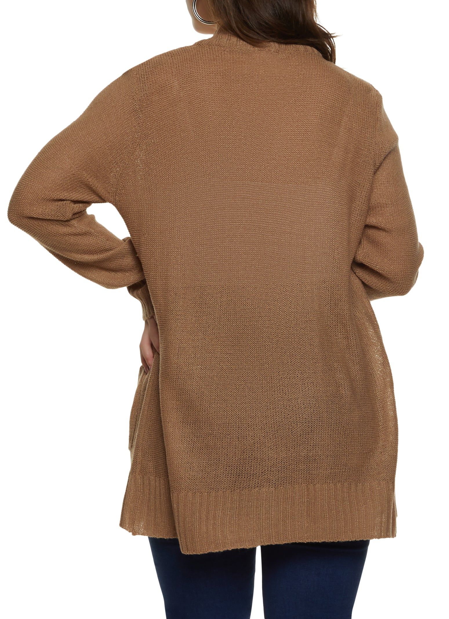 Plus Size Open Front Long Sleeve Cardigan sold by Rainbow product image thumbnail 2
