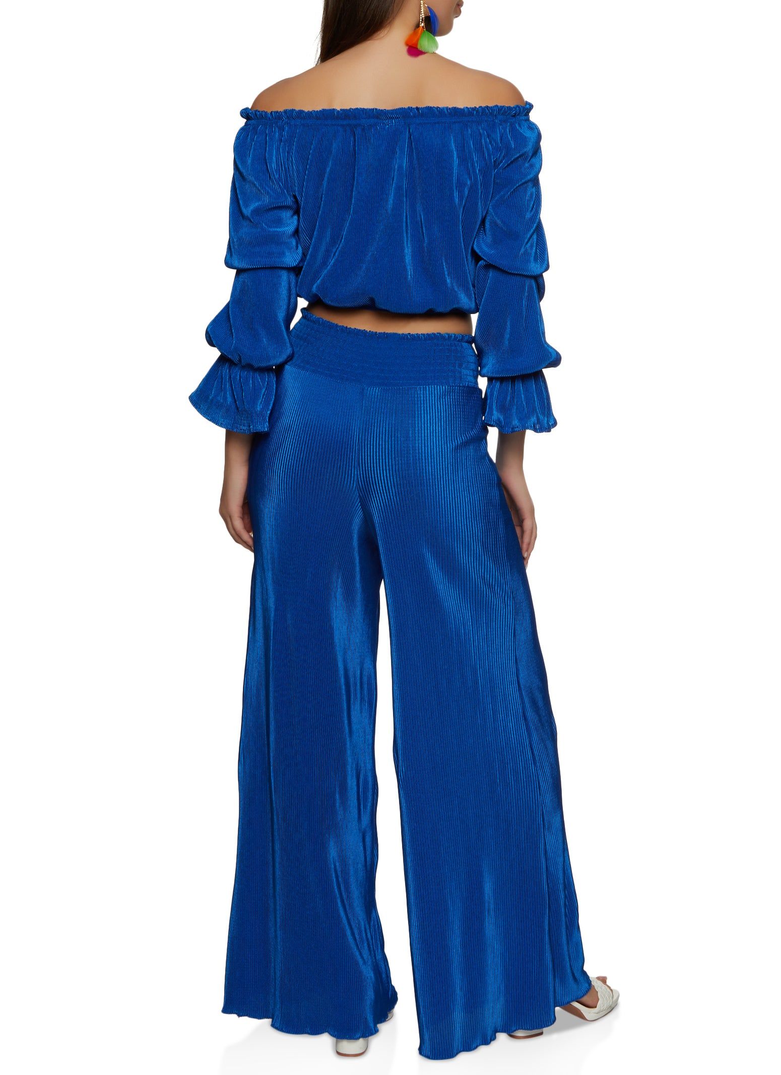 Off the Shoulder Top and Smocked Waist Palazzo Pants sold by Rainbow product image thumbnail 2