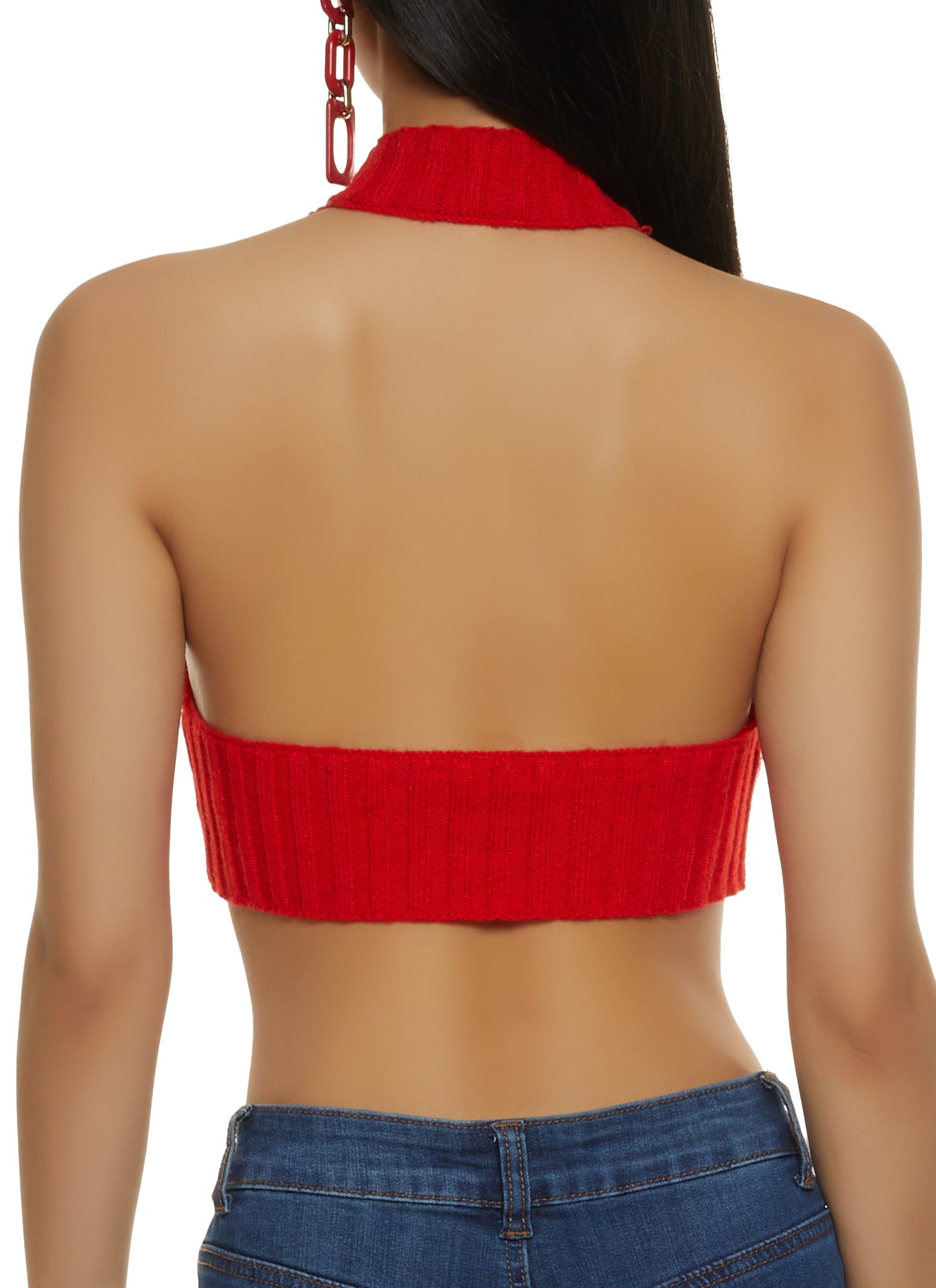 Hanky Hem Mock Neck Halter Top sold by Rainbow product image thumbnail 2