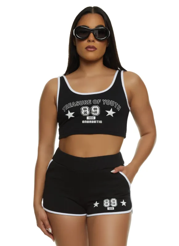 Treasure Of Youth 89 Cropped Graphic Tank Top sold by Rainbow