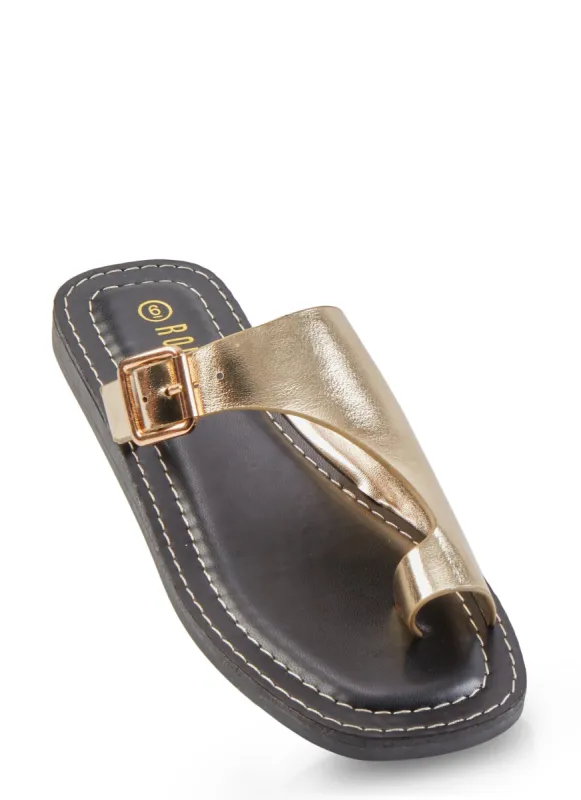 Buckle Strap Toe Loop Sandals sold by Rainbow