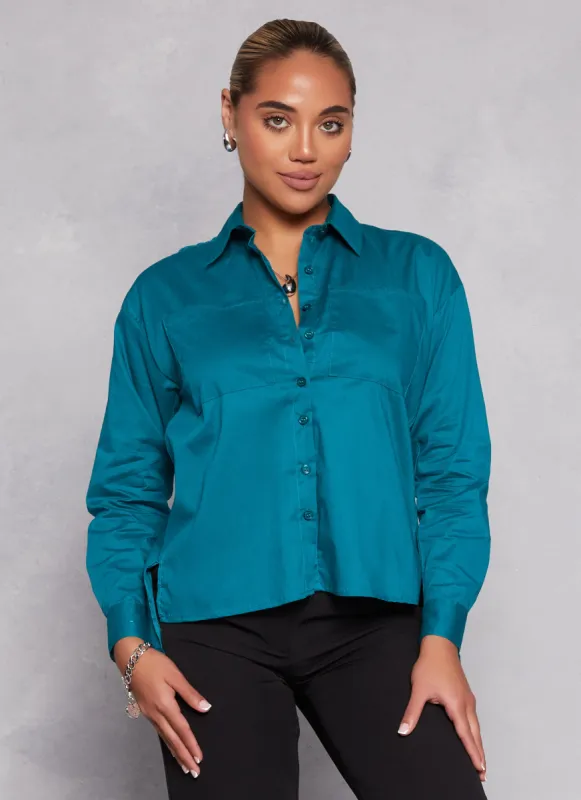 Button Front Cuffed Sleeve Shirt sold by Rainbow