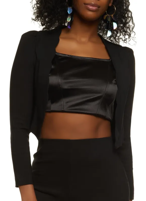 Scalloped Trim Cropped Blazer sold by Rainbow