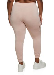 Plus Size Fleece Lined Cargo Pocket Joggers sold by Rainbow
