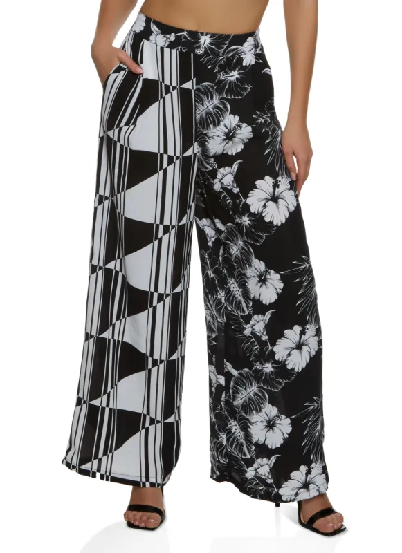 Mixed Print Palazzo Pants sold by Rainbow