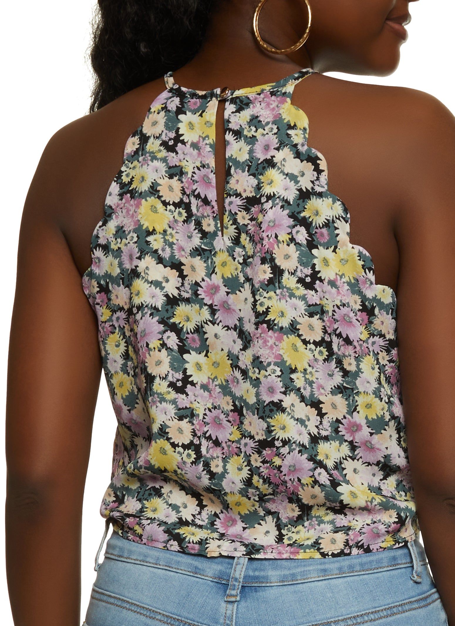 Floral Print Tie Front Tank Top sold by Rainbow product image thumbnail 2