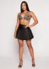 Faux Leather High Waist Mini Pleated Skirt sold by Rainbow