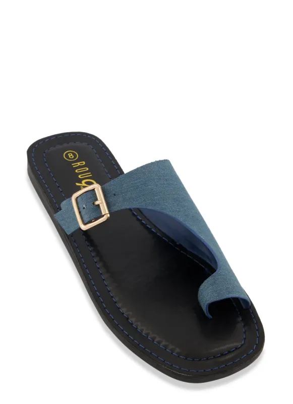 Buckle Strap Toe Loop Sandals sold by Rainbow