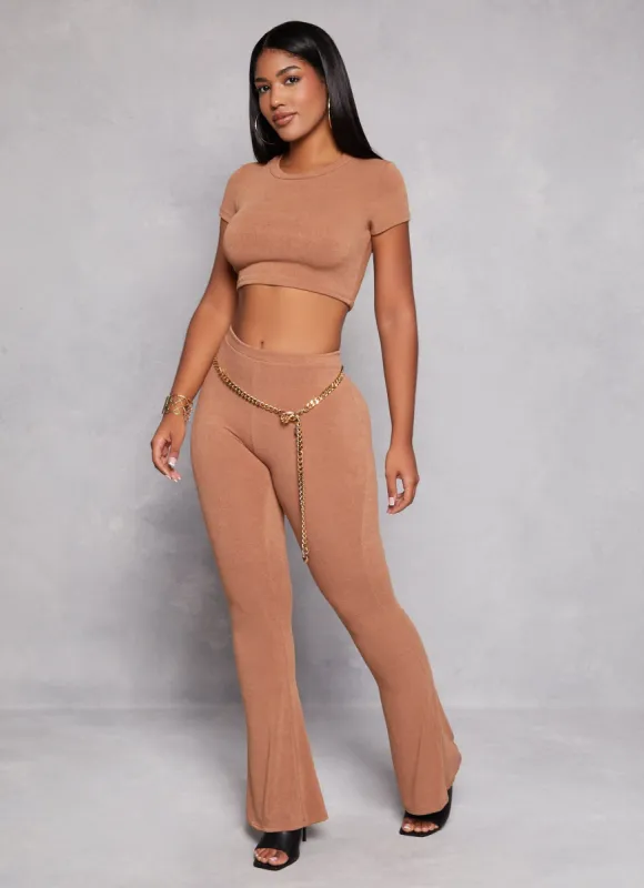High Waisted Pull On Flare Pants sold by Rainbow