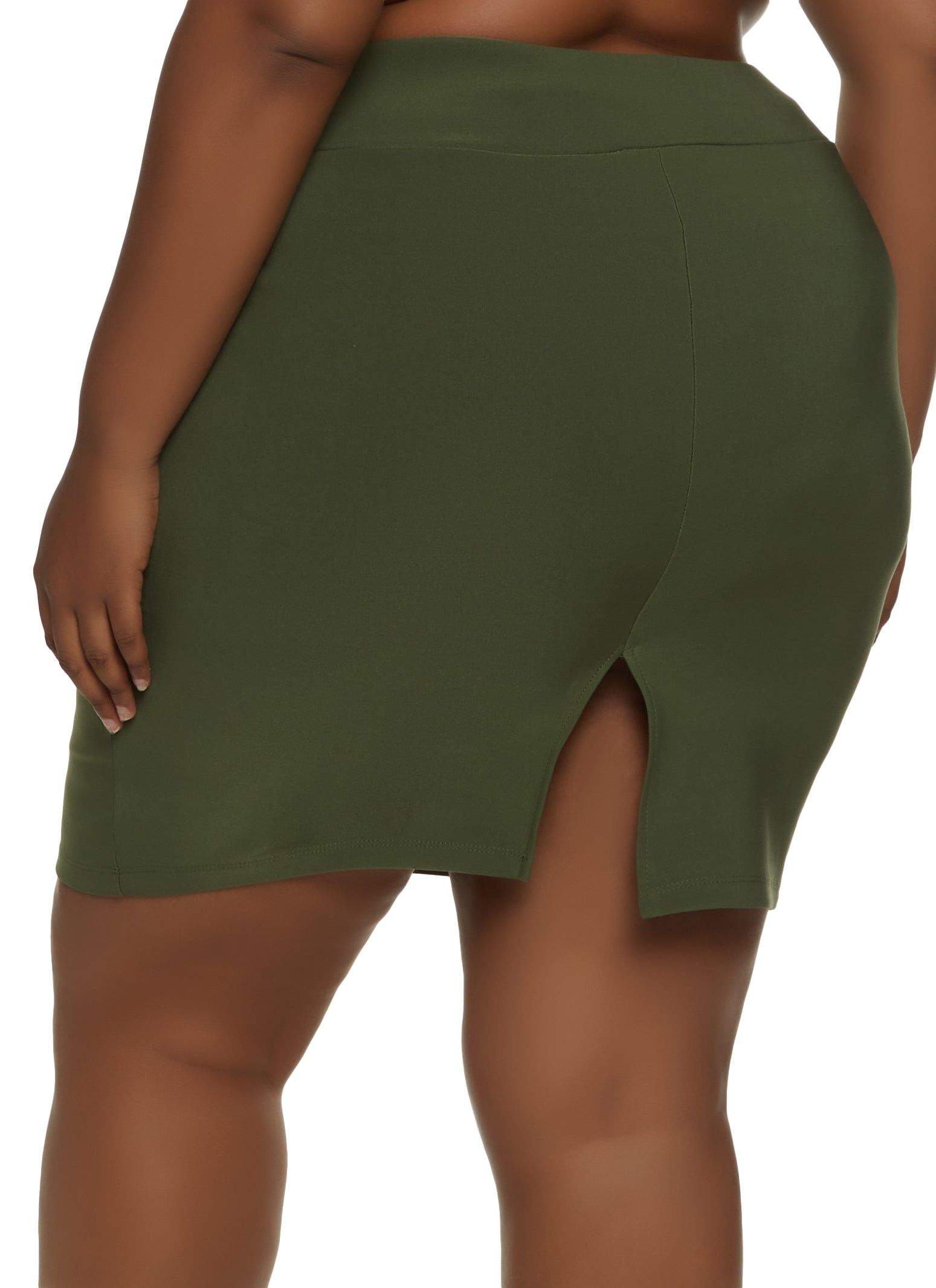 Plus Size Solid Pencil Mini Skirt sold by Rainbow product image thumbnail 2