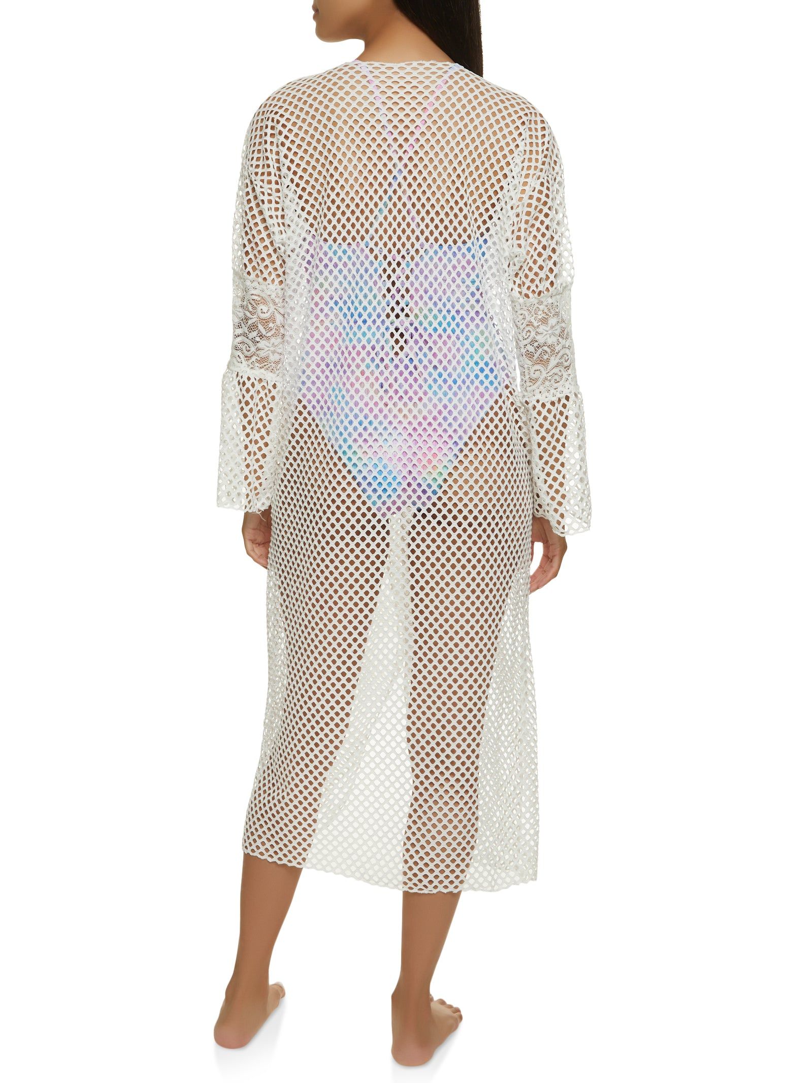 Lace Sleeve Fishnet Cover Up sold by Rainbow product image thumbnail 3
