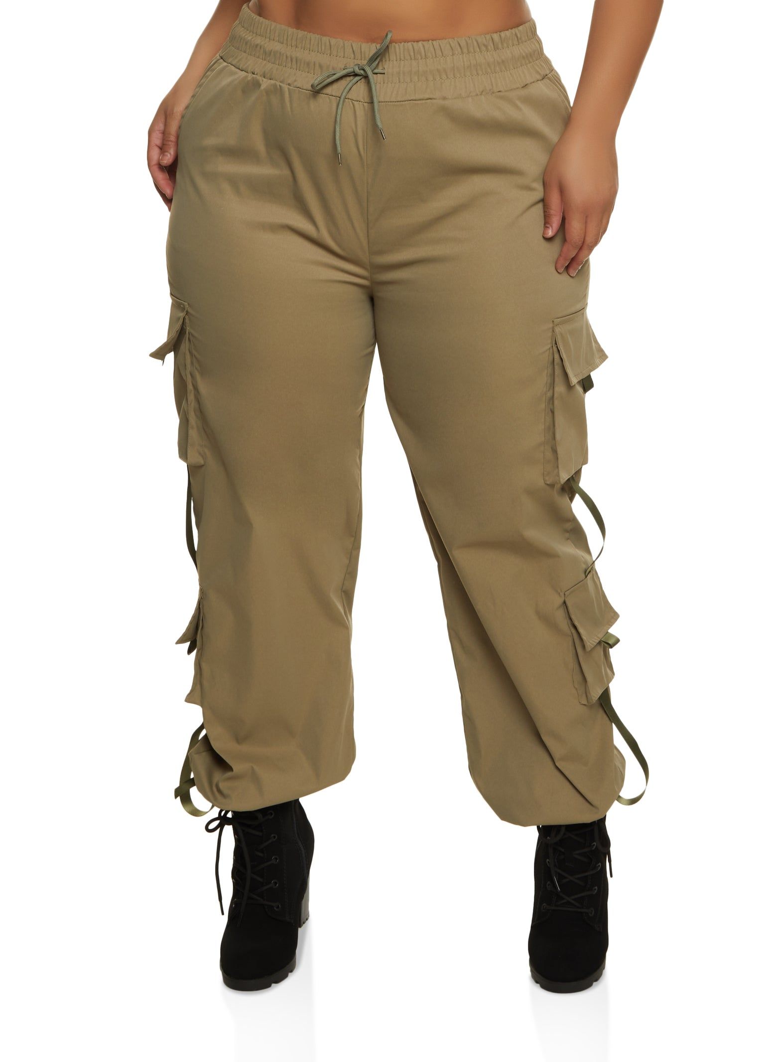 Plus Size Drawstring Waist Cargo Pants sold by Rainbow product image thumbnail 2