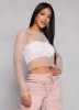 Long Sleeve Rhinestone Fishnet Top sold by Rainbow