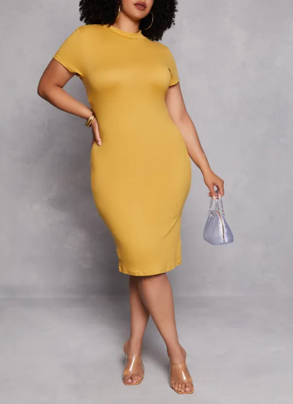 Plus Size Midi T Shirt Dress sold by Rainbow