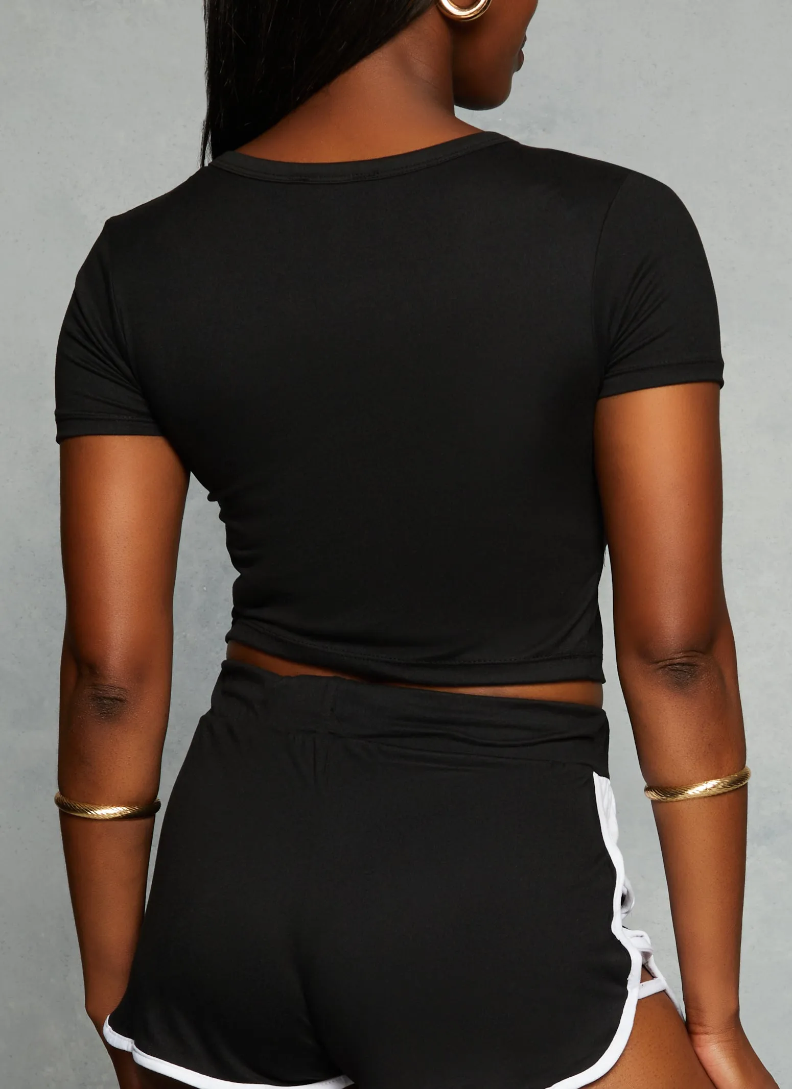 Slashed Foil USA Graphic Crop Top sold by Rainbow product image thumbnail 3