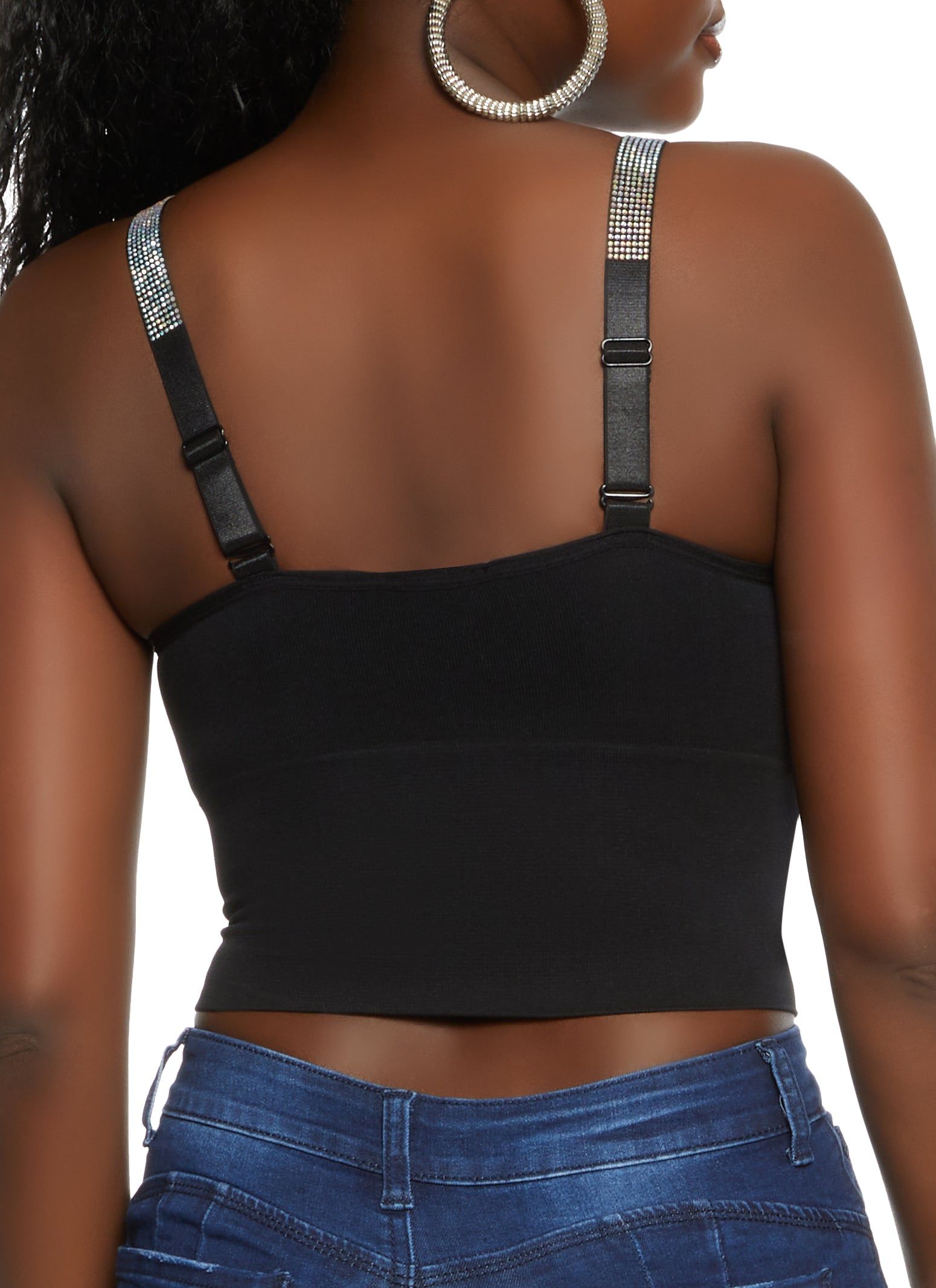 Seamless Rhinestone Detail Cropped Cami sold by Rainbow product image thumbnail 2