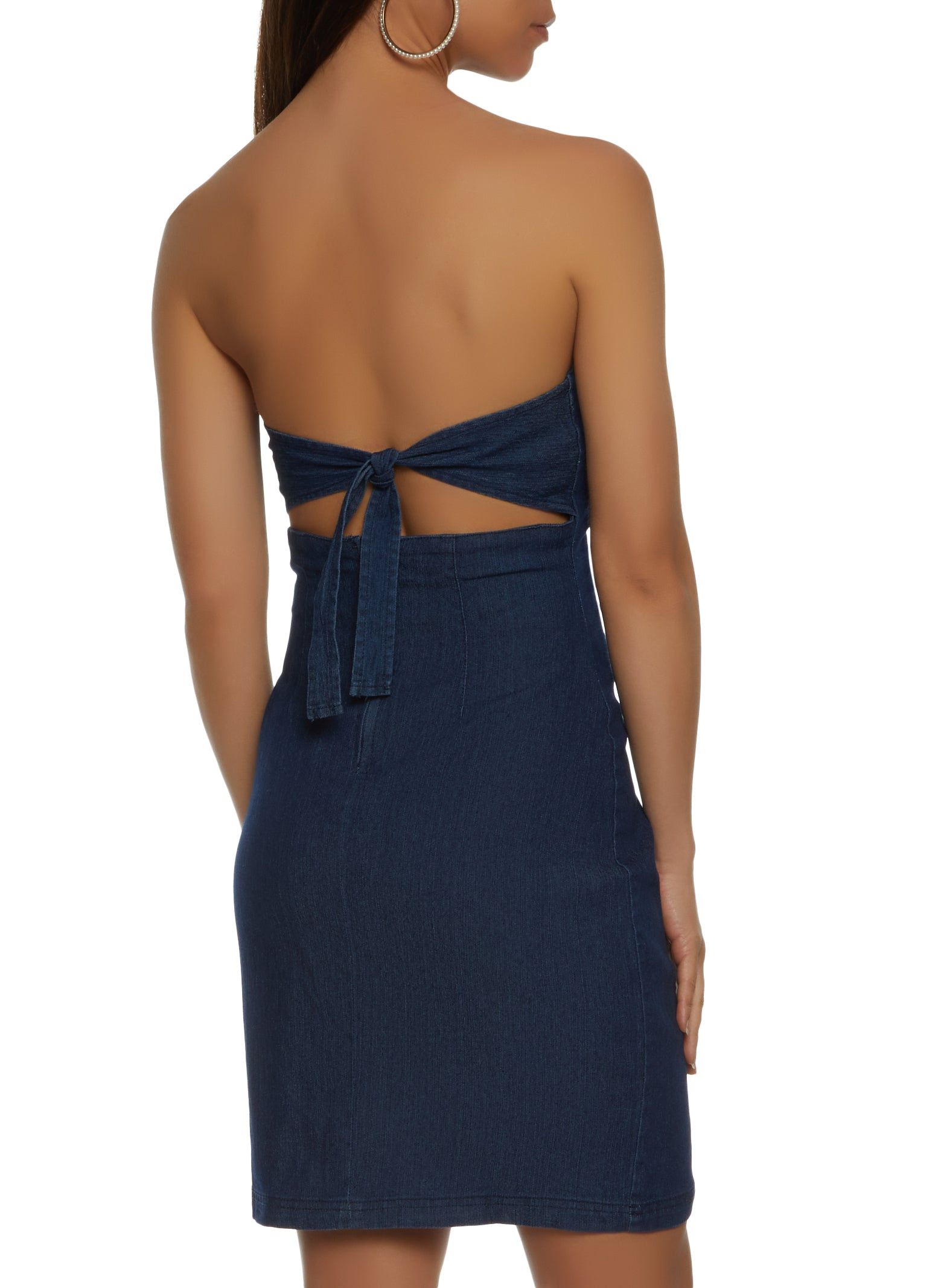 Strapless Denim Tie Back Dress sold by Rainbow product image thumbnail 3