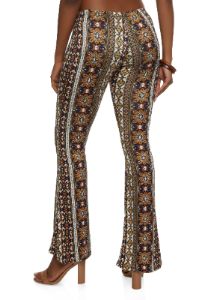 Boho Border Print Flare Pants sold by Rainbow