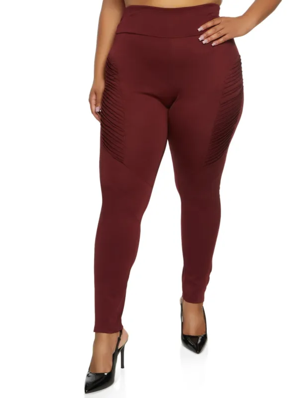 Plus Size Pleated Detail High Waist Pants sold by Rainbow