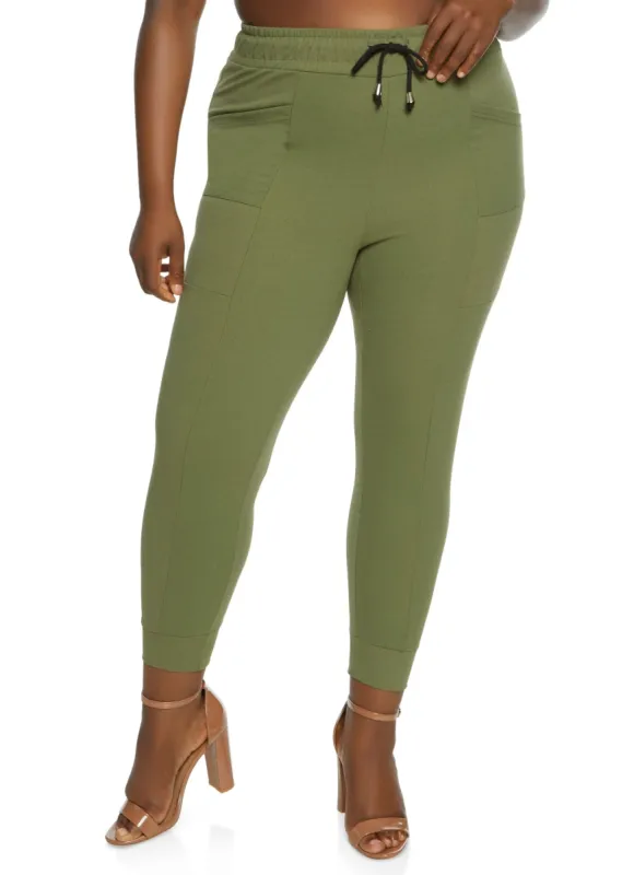 Plus Size Solid Drawstring Waist Joggers sold by Rainbow