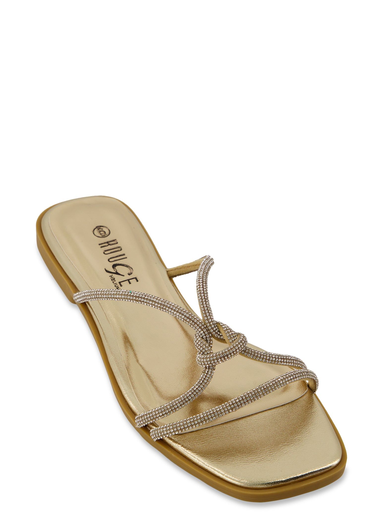 Rhinestone Knotted Strap Flat Sandals sold by Rainbow