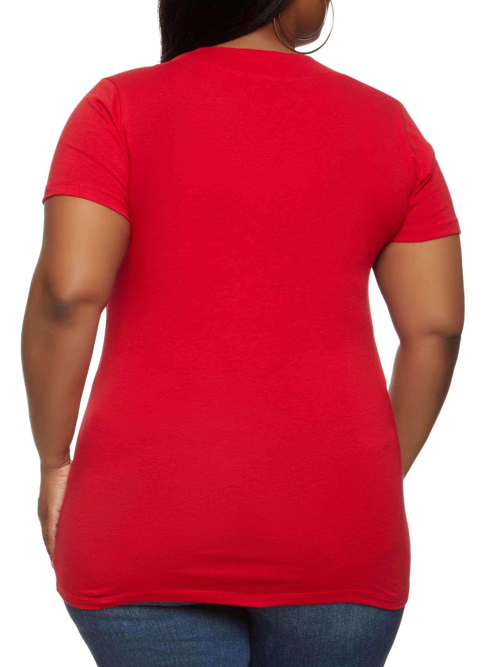 Plus Size Basic V Neck Tee sold by Rainbow product image thumbnail 2
