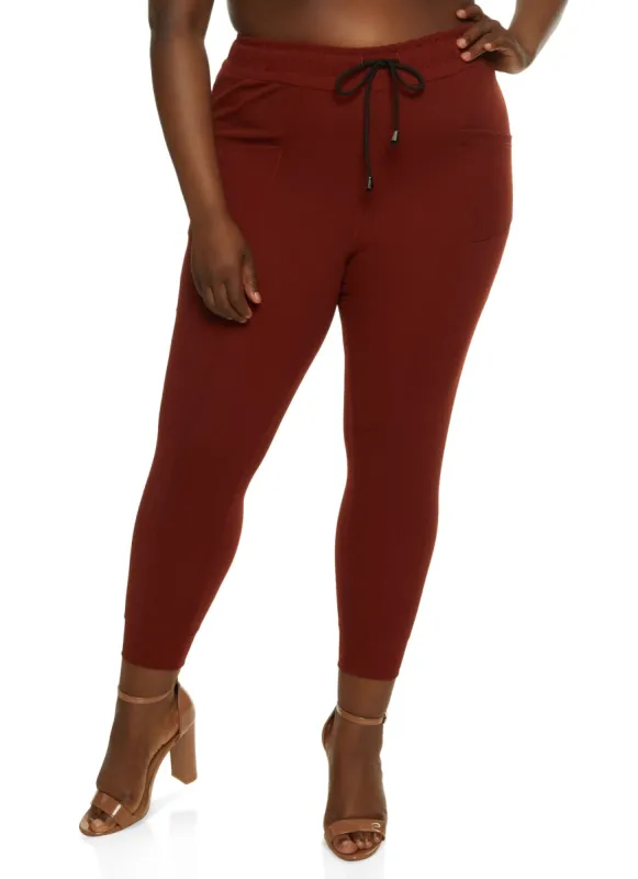 Plus Size Solid Drawstring Waist Joggers sold by Rainbow