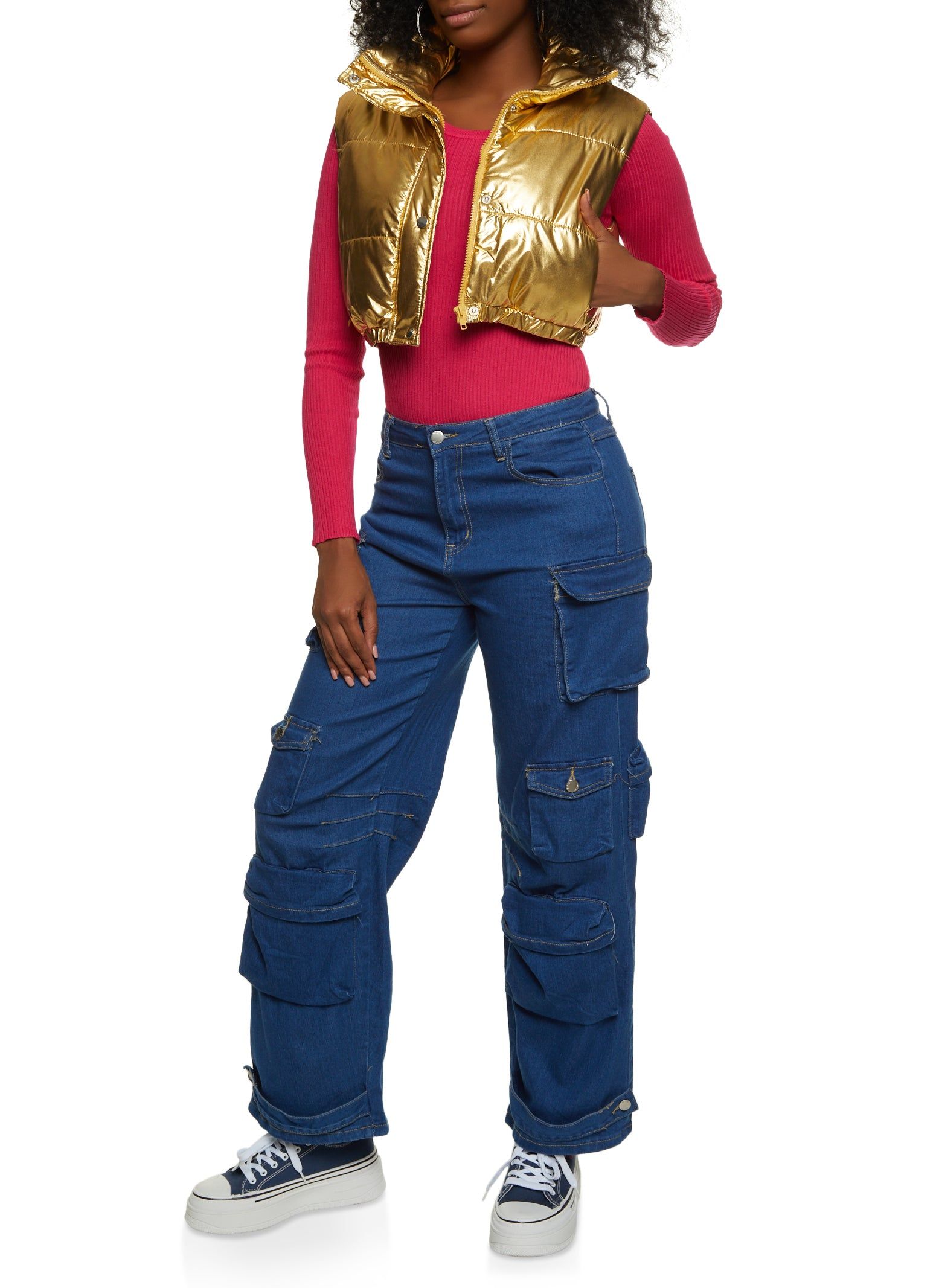 Faux Leather Cropped Vest sold by Rainbow product image thumbnail 2