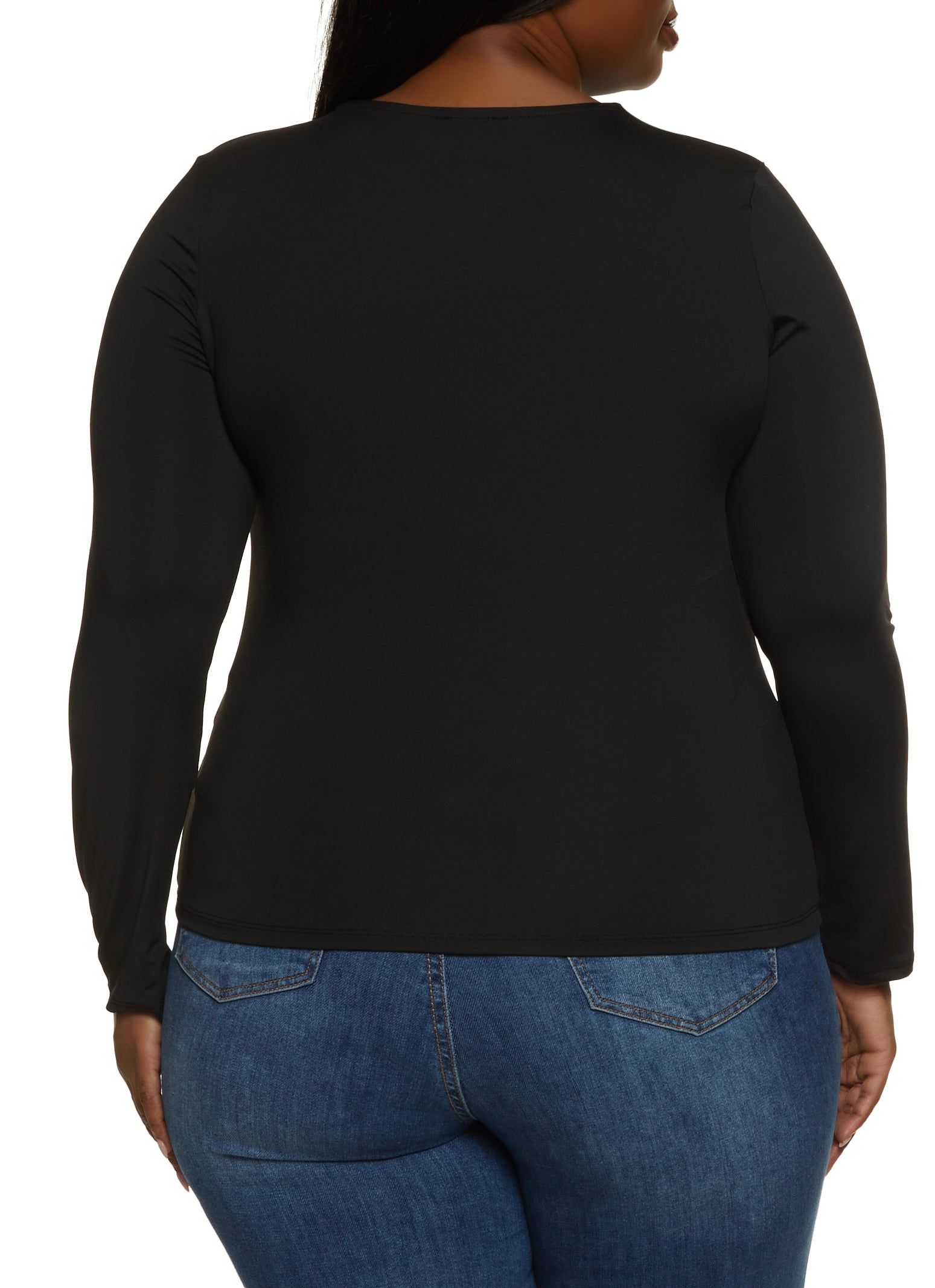 Plus Size Crew Neck Long Sleeve Top sold by Rainbow product image thumbnail 2