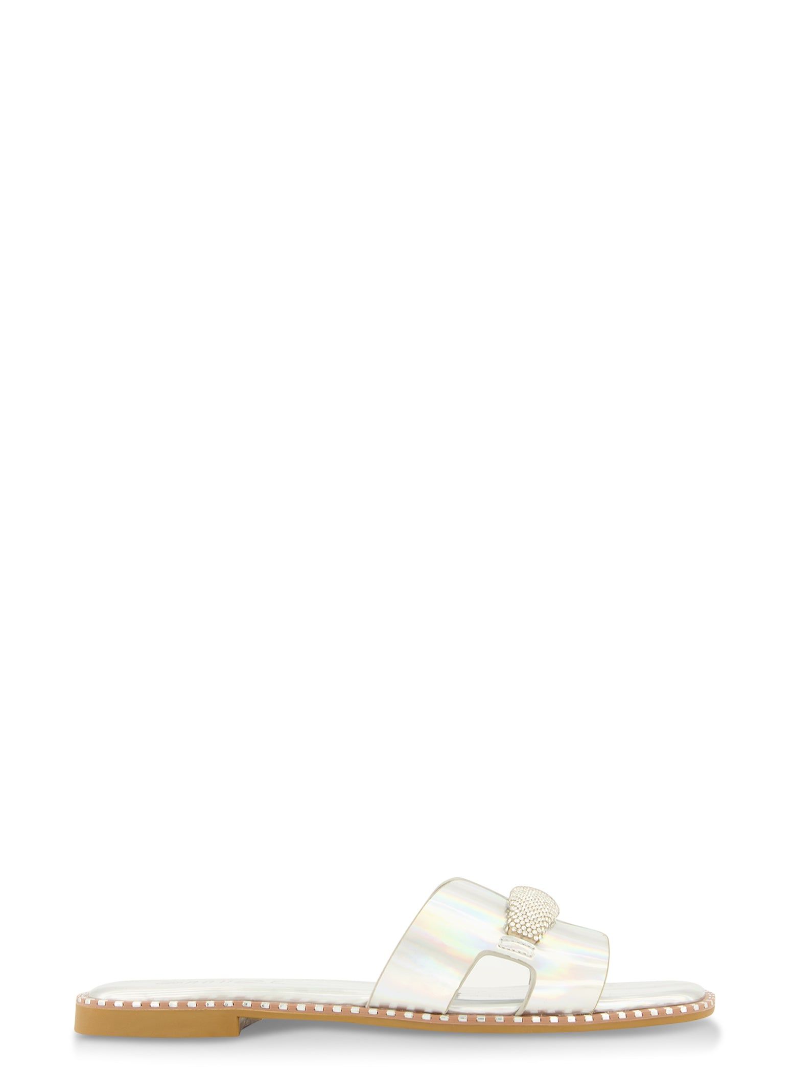 Studded Trim Rhinestone Cut Out Band Slide Sandals sold by Rainbow product image thumbnail 2