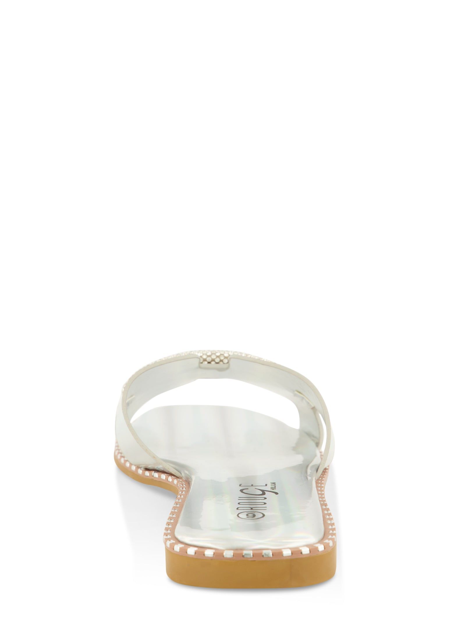 Studded Trim Rhinestone Cut Out Band Slide Sandals sold by Rainbow product image thumbnail 3