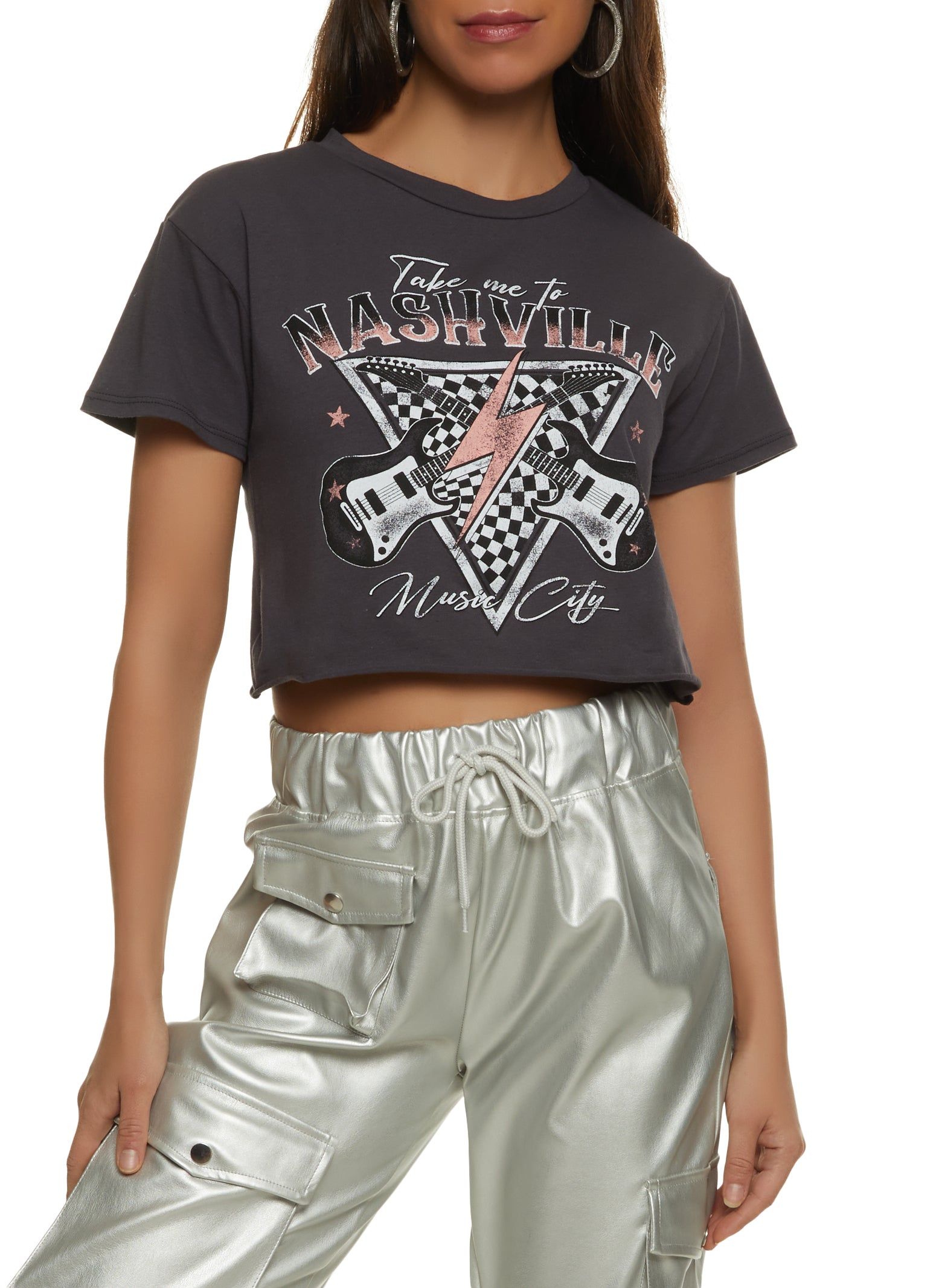 Nashville Cropped Graphic Tee sold by Rainbow
