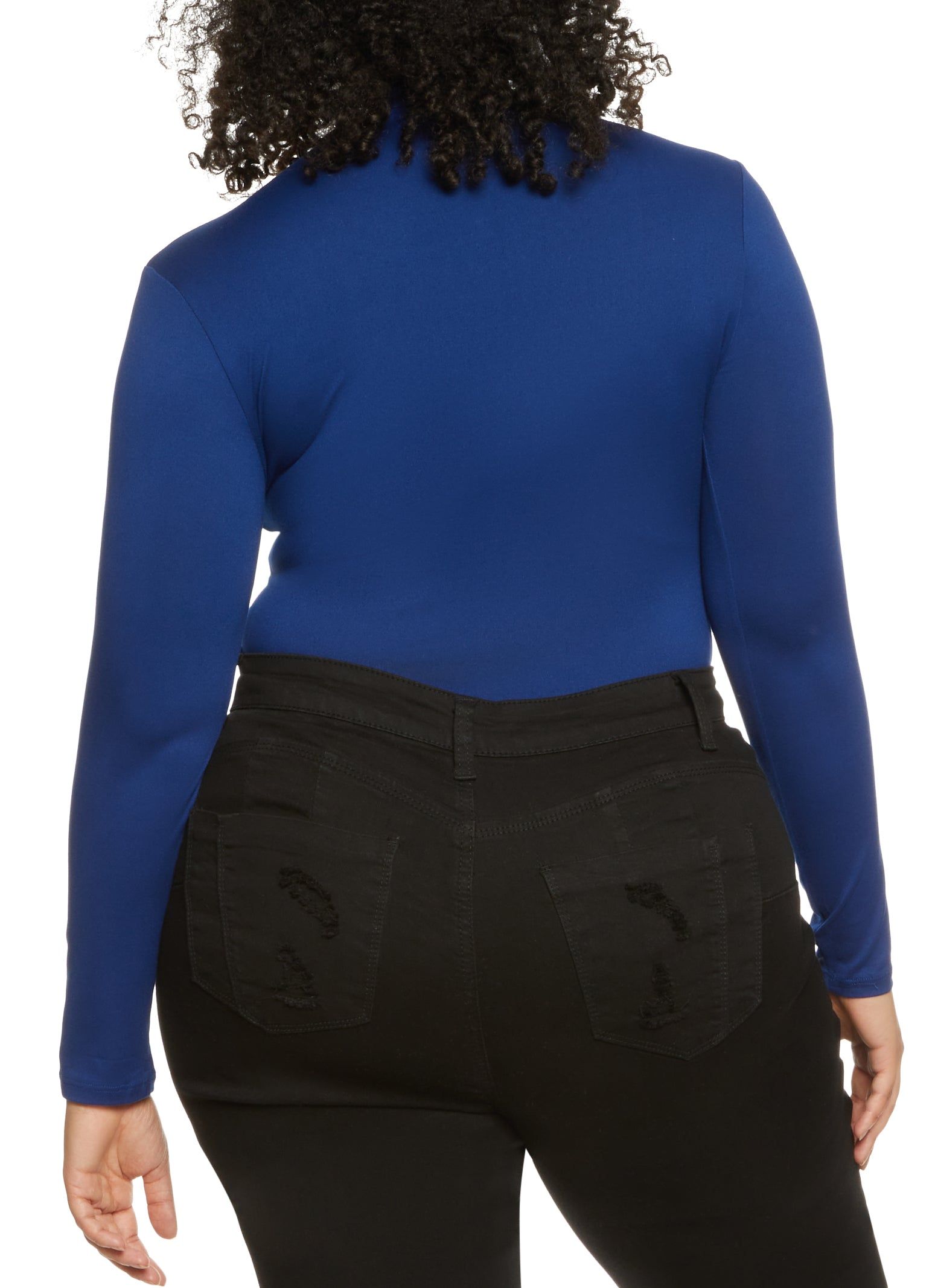 Plus Size Basic Long Sleeve Bodysuit sold by Rainbow product image thumbnail 3