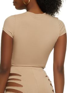 Laser Cut Side Crop Top sold by Rainbow