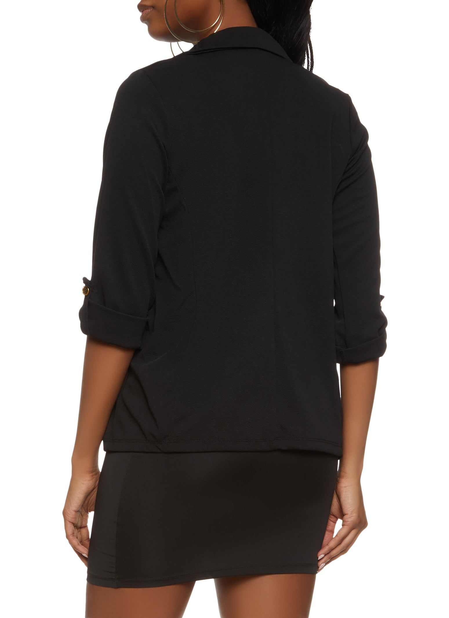 Crepe Knit Quarter Tabbed Sleeve Blazer sold by Rainbow product image thumbnail 2