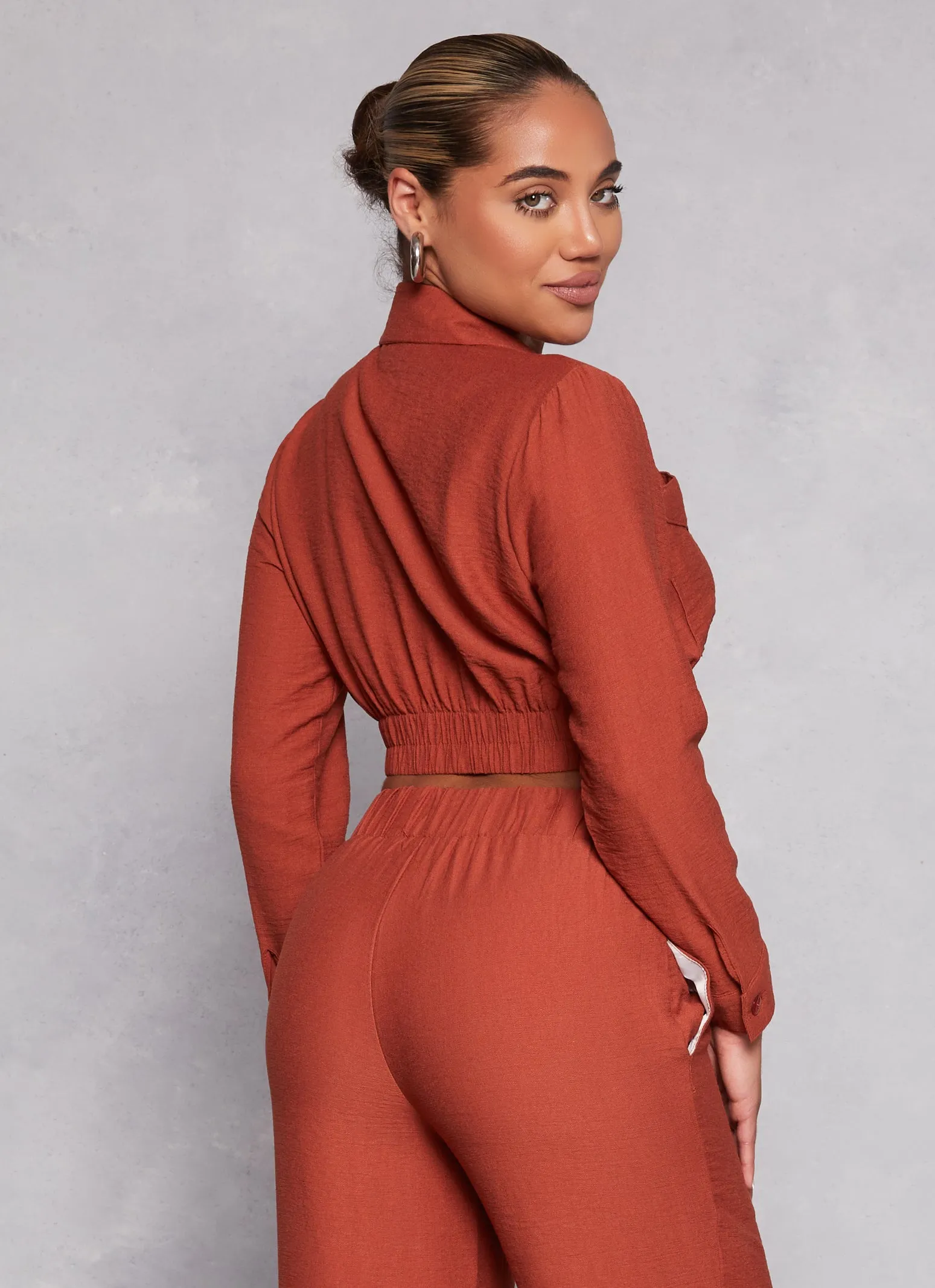 Linen Buckle Detail Cropped Blazer sold by Rainbow product image thumbnail 3